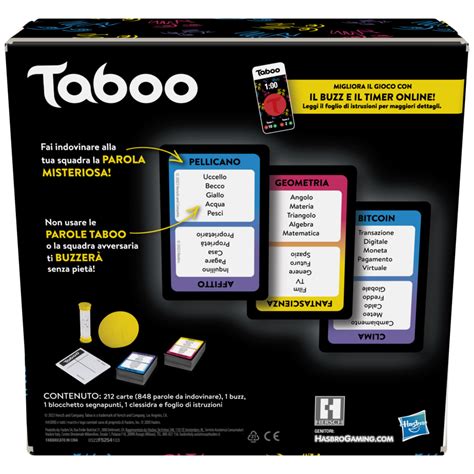 Taboo giocoChi non si informa adeguatamente in anticipo corre il rischio di ricevere taboo gioco che non hanno la funzione desiderata o sono realizzati con materiali di qualità inferiore. Se volete un prodotto che soddisfi al meglio le vostre aspettative, dovreste provare un taboo gioco.
  <p>Per i prodotti si possono trovare test online e confronti tra i prodotti.  I confronti tra i prodotti possono aiutare a confrontare le diverse funzioni o proprietà dei diversi prodotti. Di seguito, spieghiamo perché la ricerca è importante e di cosa si dovrebbe essere consapevoli quando si acquista un articolo.
</p>

<h2>Acquisto di Taboo gioco - criteri importanti</h2>

<p>Una lista di controllo può aiutarti a evitare di dover cercare informazioni sui prodotti su decine di siti web. Di seguito è riportato un esempio di una lista di controllo che può aiutarvi a trovare il prodotto giusto. Importanti criteri di acquisto includono, ad esempio:
</p><ul>
<li>Opinioni dei clienti</li>
<li>Confronti dei prezzi</li>
<li>Dettagli del prodotto</li>
<li>Termini e condizioni di consegna</li>
<li>Domande dei clienti e risposte dei marchi</li>
</ul>
<h2>Qual è l